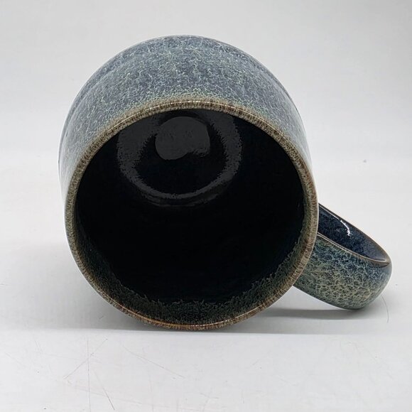 Handcrafted Ceramic Mug With Drip Glaze Finish In Blue & Green Tones Signed - Picture 4 of 8